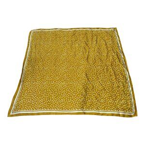 Cleobella Mustard Yellow Polka Dot Scarf – 32” Square – 100% Polyester